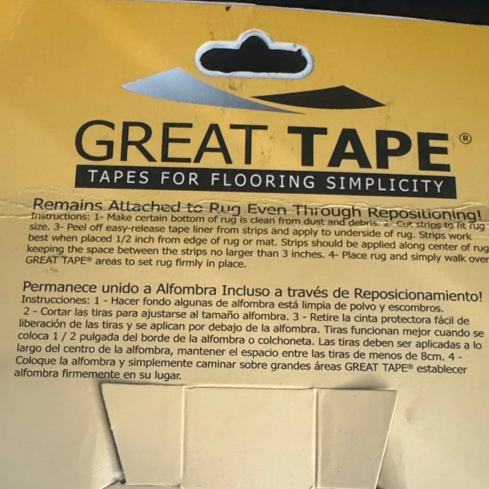 Nance Industries Rug Tape - No-Slip Rug Hold Strips NIB